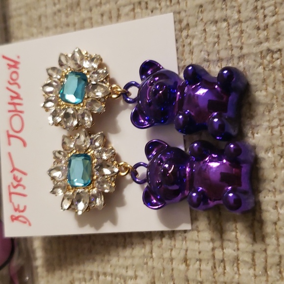 2 pc Bundle  Betsey Johnson Earrings & small makeup bag* - Picture 4 of 13